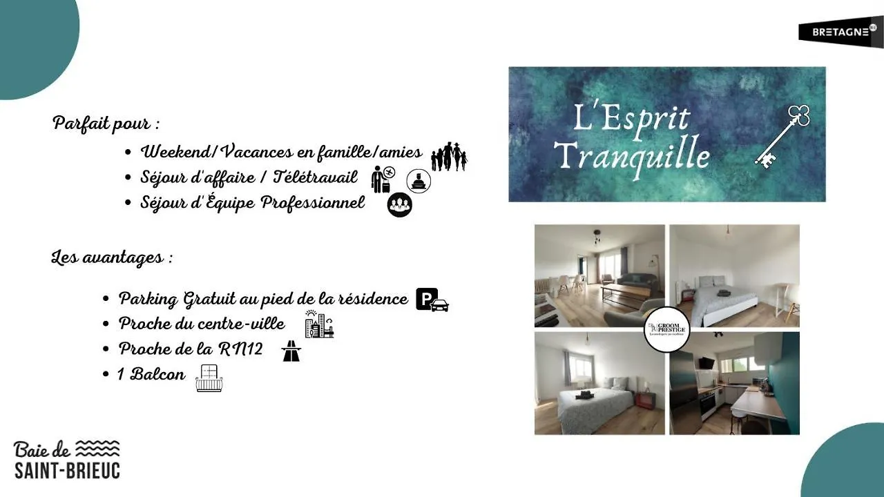L'Esprit Tranquille - Profitez En Ensemble ! Apartment Saint-Brieuc France